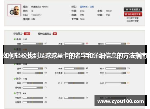 如何轻松找到足球球星卡的名字和详细信息的方法指南